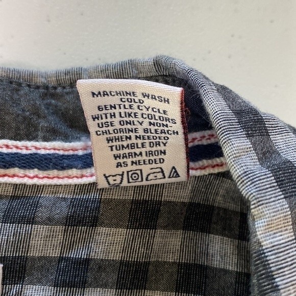 MBX Denim Wear Button Down Check Plaid Short Sleeve Shirt Cotton Chest Pocket - Picture 9 of 13